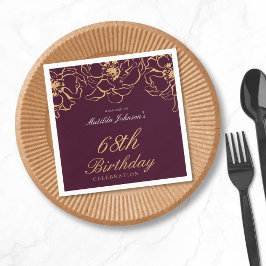 Servilleta De Papel Napkin de papel de la fiesta de cumpleaños floral 