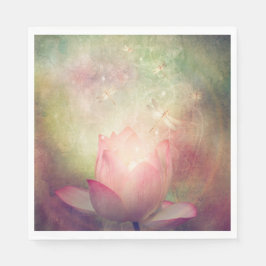 Servilleta De Papel Napkin de papel de Lotus y Dragonflies