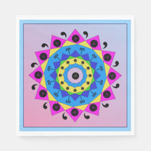 Servilleta De Papel Napkin de papel de Mandala