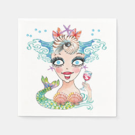 Servilleta De Papel Napkin de papel de merry Mermaid
