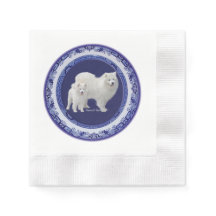 Napkin de papel de moneda salvaje azul Samoyed