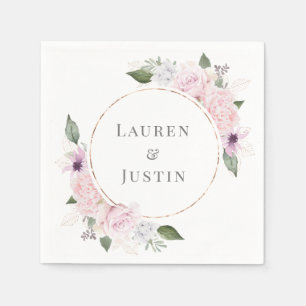 Servilleta De Papel Napkin de papel de monograma floral de jardín Rosa