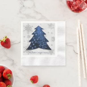 Servilleta De Papel Napkin de papel de papel de árbol de Navidad azul