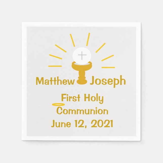 Servilleta De Papel Napkin de papel de primera comunión personalizada (Anverso)