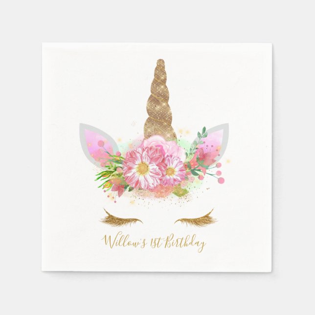 Servilleta De Papel Napkin de papel de Unicorn Face (Anverso)