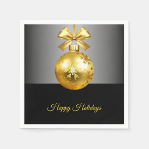 Servilleta De Papel Napkin de papel de vacaciones con ornamento dorado