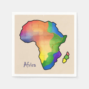 Servilleta De Papel Napkin de papel del mapa de África
