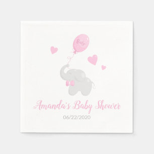 Servilleta De Papel Napkin de papel elefante en globo Chica Baby Showe