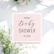 Napkin de papel elegante rosado chica Baby Shower