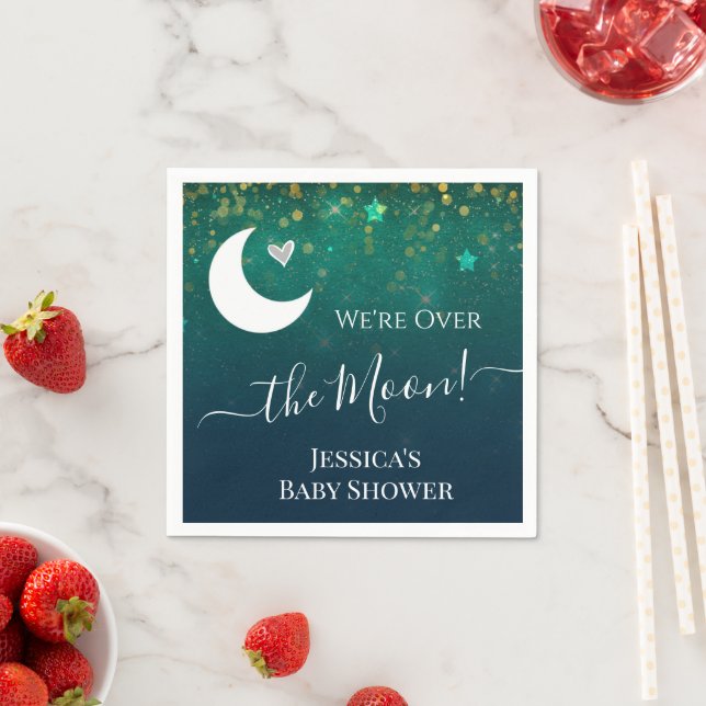 Servilleta De Papel Napkin de papel en Baby Shower sobre la luna (In situ)