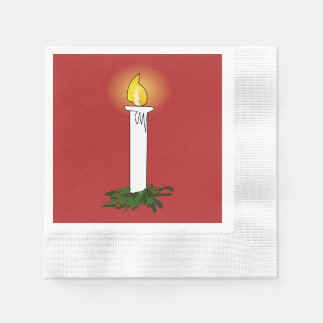 Servilleta De Papel Napkin de papel estándar acuñado con Velas Rojas A (Anverso)