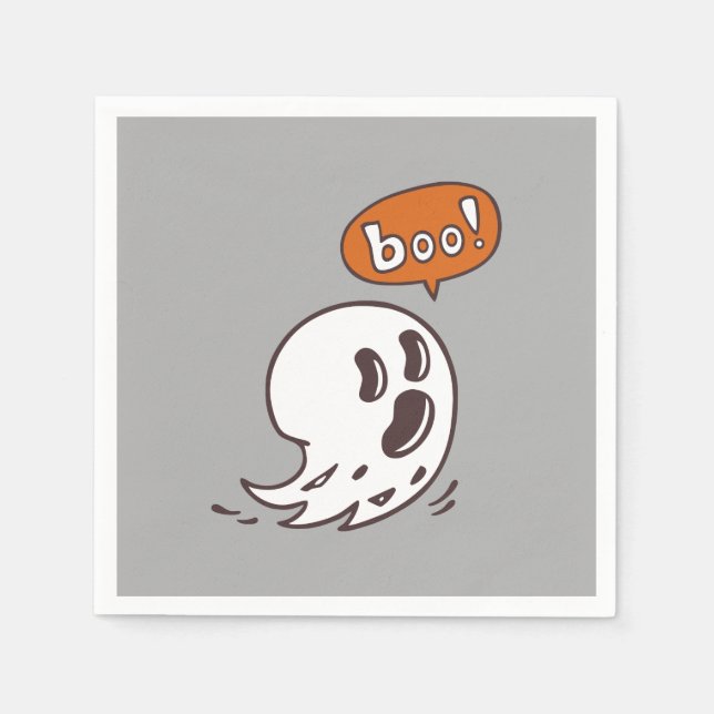 Servilleta De Papel Napkin de papel fantasma de Halloween (Anverso)