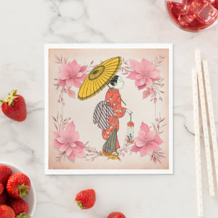 Servilleta De Papel Napkin de papel femenino asiático