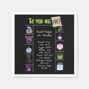 Servilleta De Papel Napkin de papel Fiesta de cumpleaños 1983
