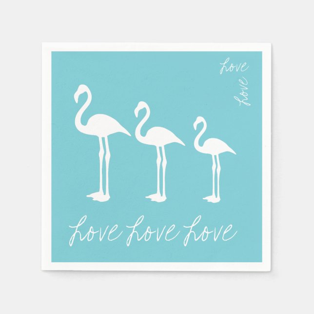 Servilleta De Papel Napkin de papel Flamingo de amor (Anverso)