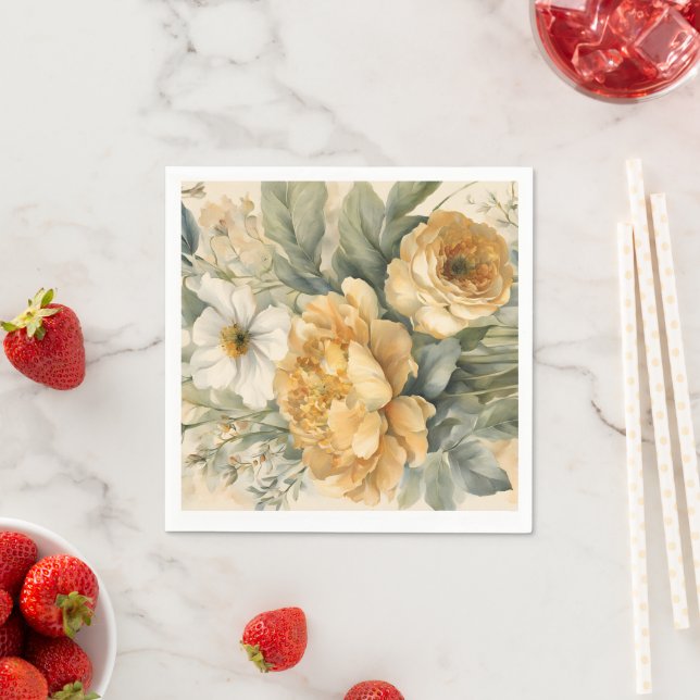 Servilleta De Papel Napkin de papel floral (In situ)