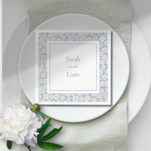 Servilleta De Papel Napkin de papel floral azul y blanco de moda