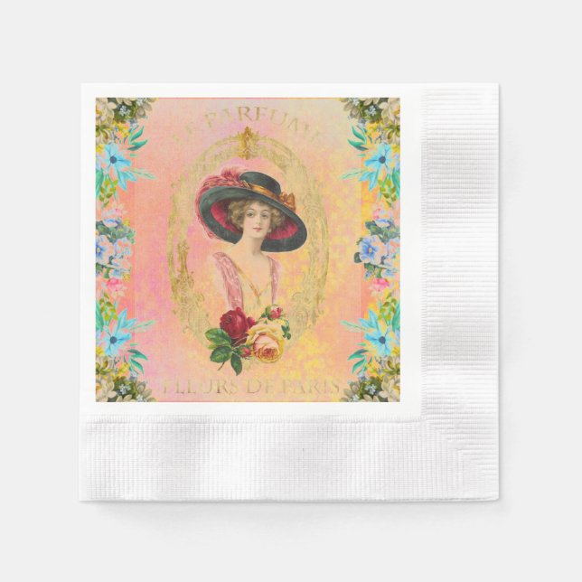 Servilleta De Papel Napkin de papel francés vintage (Anverso)
