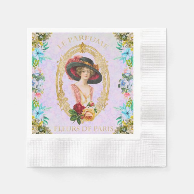 Servilleta De Papel Napkin de papel francés vintage (Anverso)