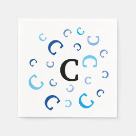 Servilleta De Papel Napkin de papel - Letras despedazadas en azul