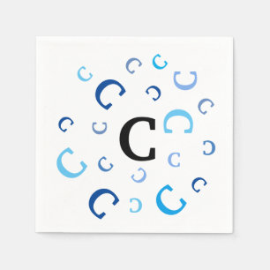 Servilleta De Papel Napkin de papel - Letras despedazadas en azul