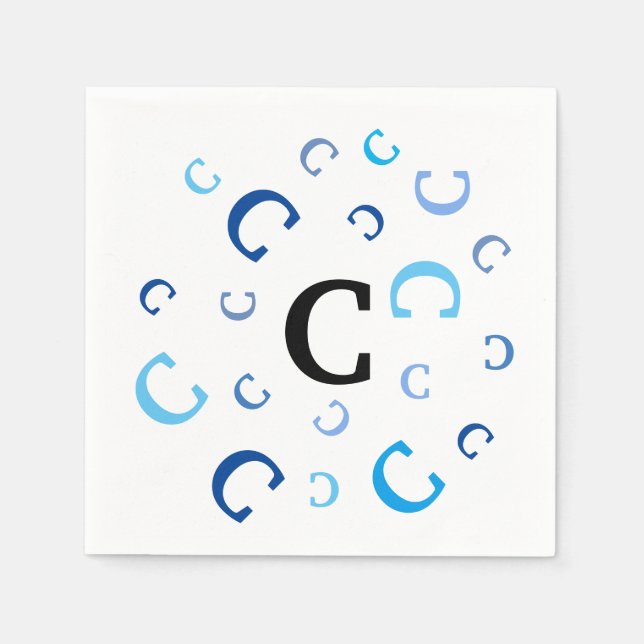 Servilleta De Papel Napkin de papel - Letras despedazadas en azul (Anverso)