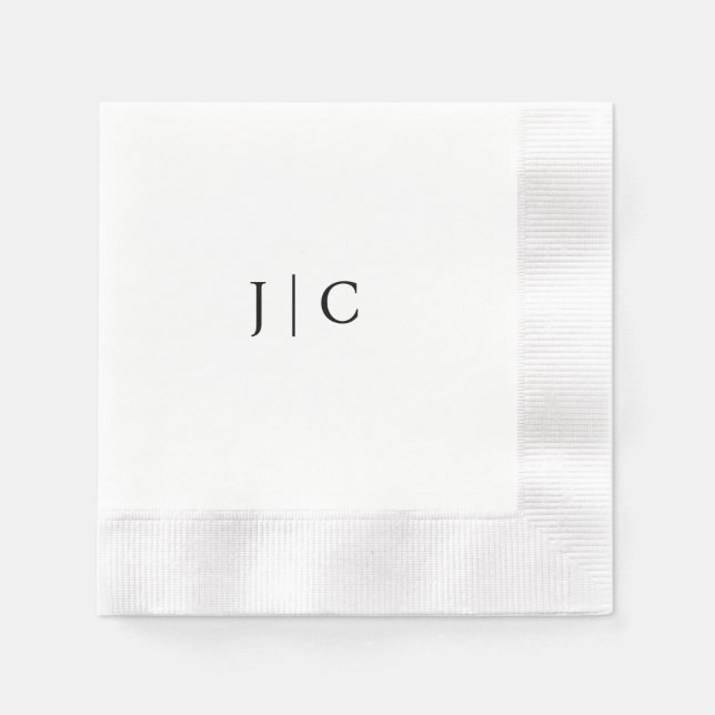 Servilleta De Papel Napkin de papel monograma moderno | PERSONALIZABLE (Anverso)