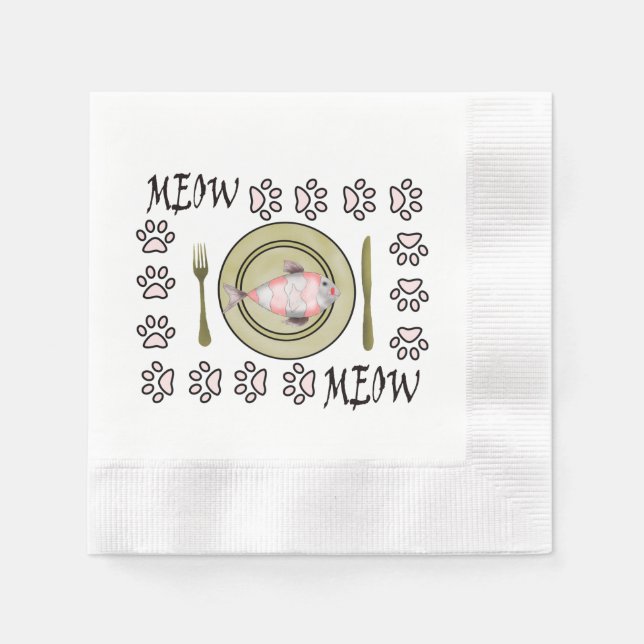 Servilleta De Papel Napkin de papel para los amantes del gato (Anverso)