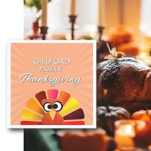 Napkin de papel personalizado del Día de Acción de