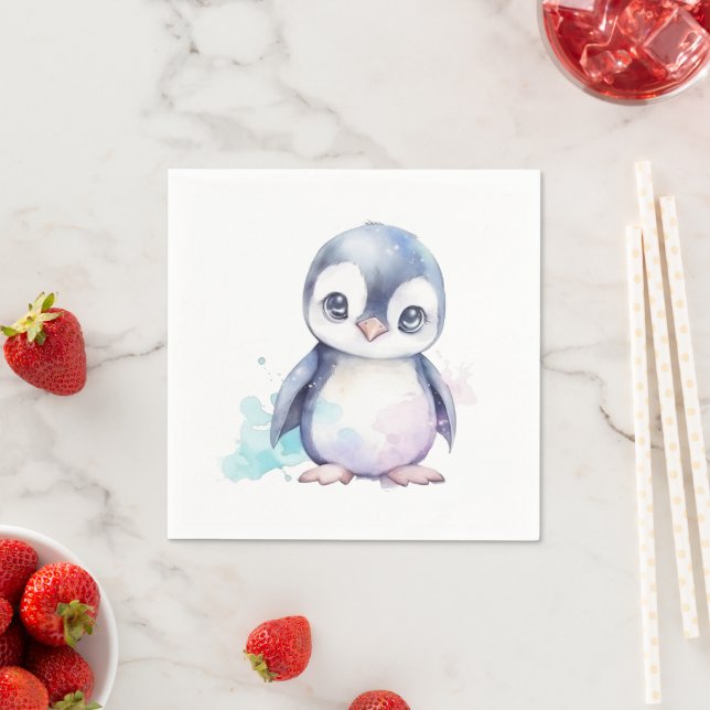 Servilleta De Papel Napkin de papel pingüino para bebés (In situ)