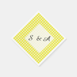 Servilleta De Papel Napkin de papel - puntos amarillos con iniciales