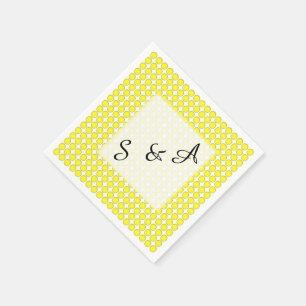 Servilleta De Papel Napkin de papel - puntos amarillos con iniciales