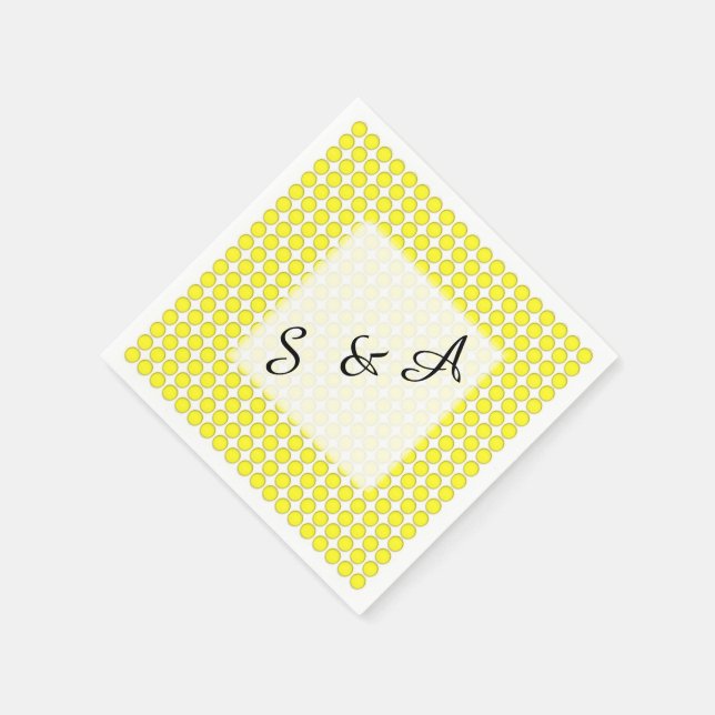 Servilleta De Papel Napkin de papel - puntos amarillos con iniciales (Borde)