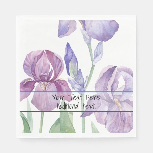Servilleta De Papel Napkin de papel Purple Iris Garden (Anverso)