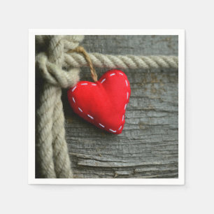 Servilleta De Papel Napkin de papel Rope y Red Heart