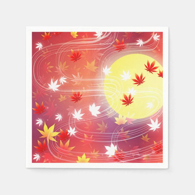 Servilleta De Papel Napkin de papel Sun & Leaves (Anverso)