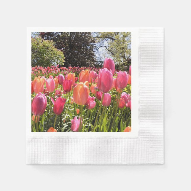Servilleta De Papel Napkin de papel Tulip Garden (Anverso)