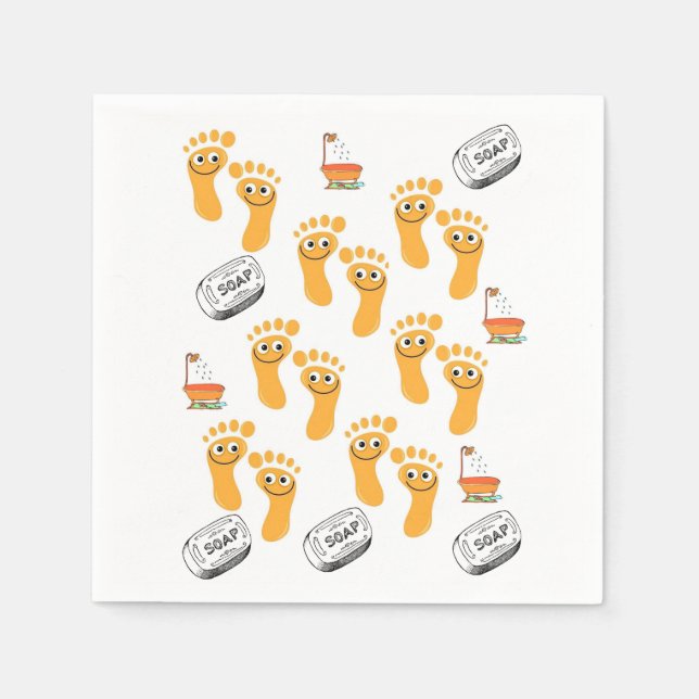 Servilleta De Papel Napkin de pies de jabón (Anverso)