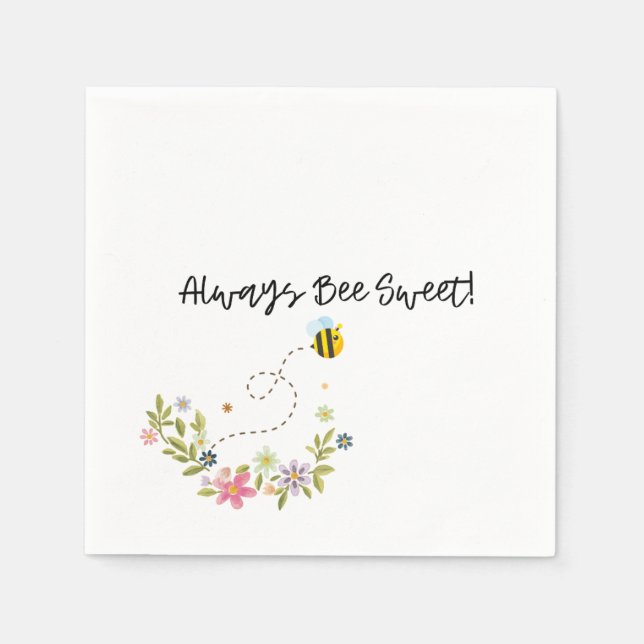 Servilleta De Papel Napkin de postre de Honey Bee Shower (Anverso)