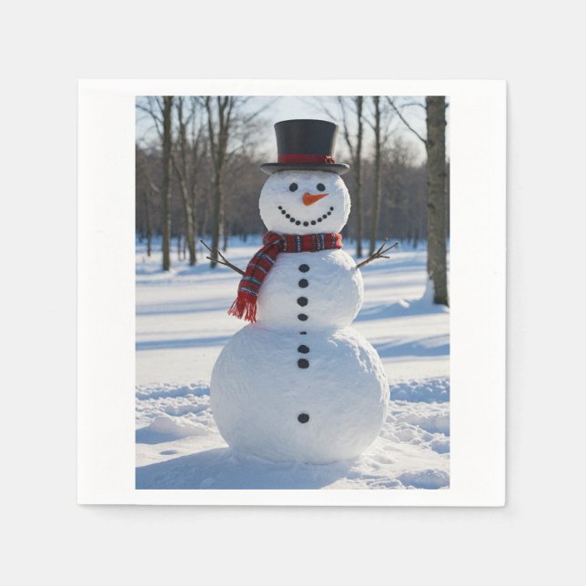 Servilleta De Papel Napkin de Snowman (Anverso)