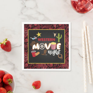 Servilleta De Papel Napkin de Western Movie Night