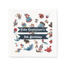 Napkin del partido de cumpleaños sobre el tema del