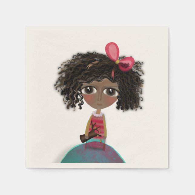 SERVILLETA DE PAPEL NAPKIN DOLL ENORME OJOS (Anverso)