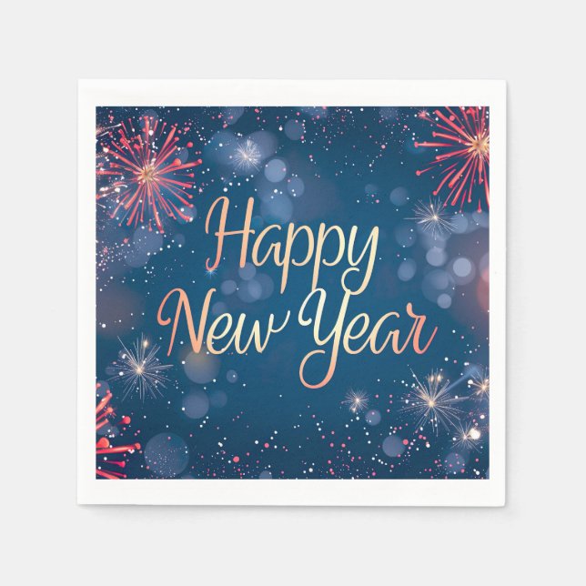 Servilleta De Papel Napkin feliz de papel de Año Nuevo (Anverso)