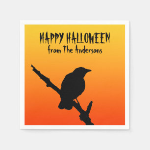 Servilleta De Papel Napkin feliz de papel de la corona de Halloween