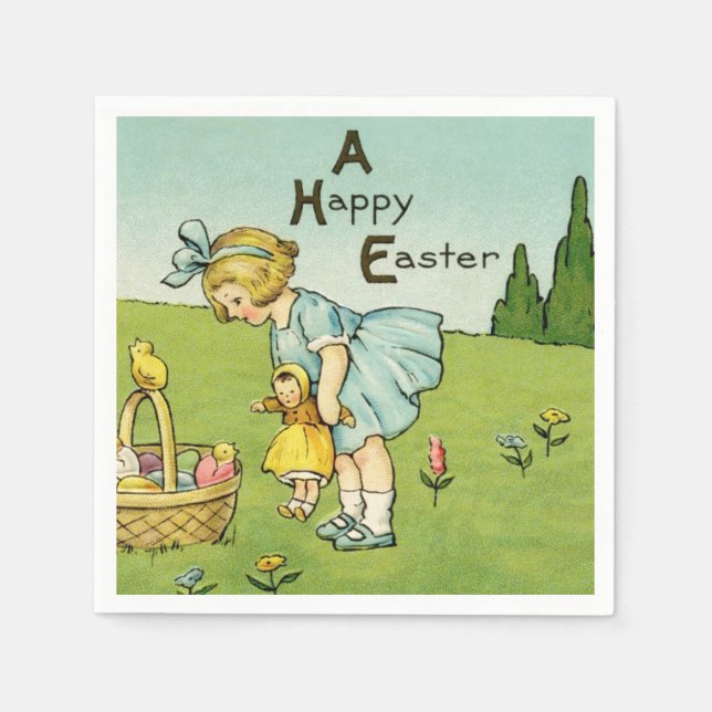 Servilleta De Papel Napkin feliz de papel de Pascua (Anverso)