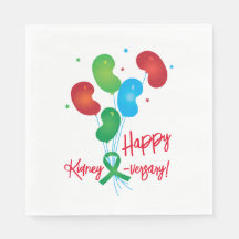 Napkin feliz de papel de riñón-versario