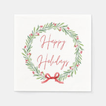 Napkin feliz de papel de vacaciones