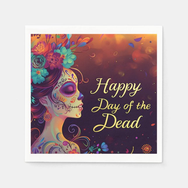 Servilleta De Papel Napkin Feliz Día Del Papel Muerto (Anverso)