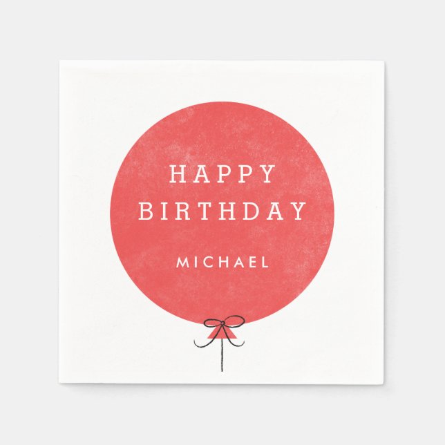 Servilleta De Papel Napkin Fiesta de globo - Rojo (Anverso)